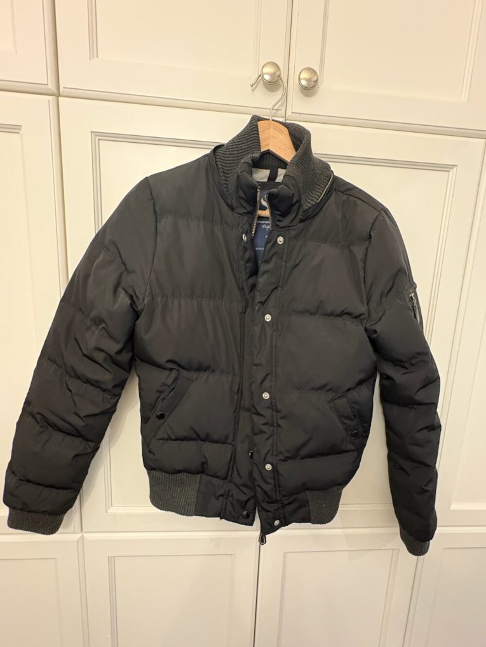 Vintage American Eagle 70%  Down Puffer Bomber Jacket Black S